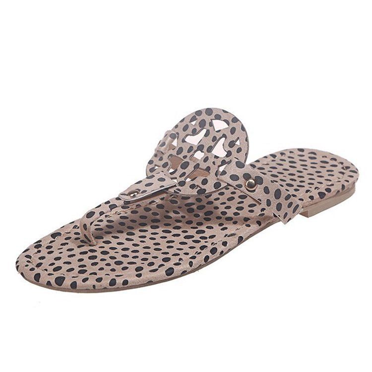Naisten Ontto Tasainen Tanga-leoparditossut