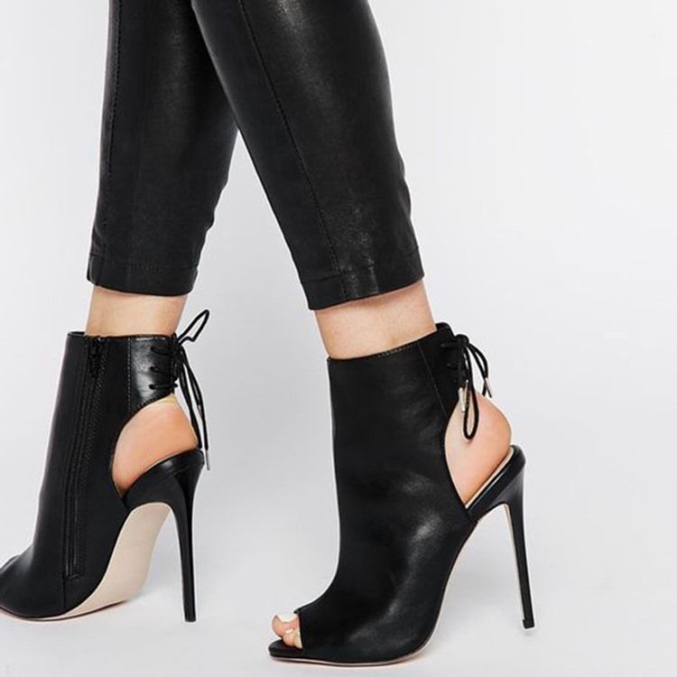Naisten Peep Toe Cross Strap Heel Sandaalit