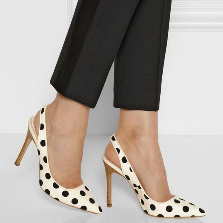 Naisten Polka Dots Point Toe Stiletto-sandaalit