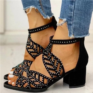 Naisten Slip-on Peep Toe -länsi-sandaalit