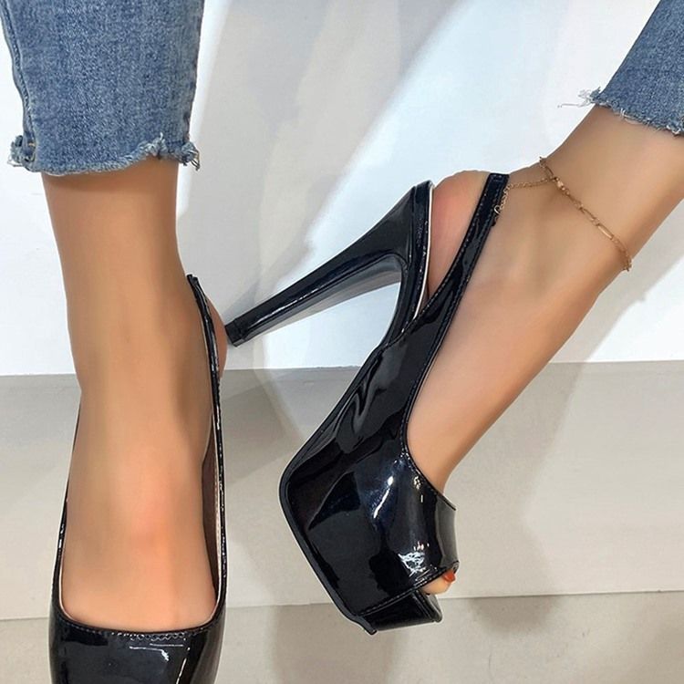 Naisten Slip-on Peep Toe Piikkikorko Matalakorkoiset Sandaalit
