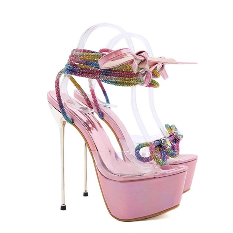 Nauhakenkä Peep Toe Piikkikorko Rento Naisten Sandaalit