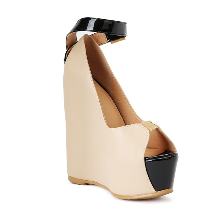 Peep Toe Line-tyylinen Solki Kiilakorko Naisten Sandaalit