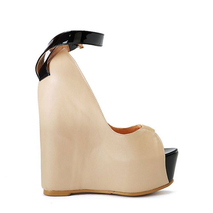 Peep Toe Line-tyylinen Solki Kiilakorko Naisten Sandaalit