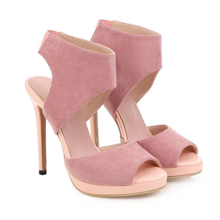 Peep Toe Piikkikorko Slip-on Rento Naisten Sandaalit