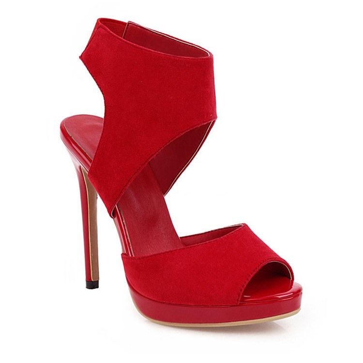 Peep Toe Piikkikorko Slip-on Rento Naisten Sandaalit