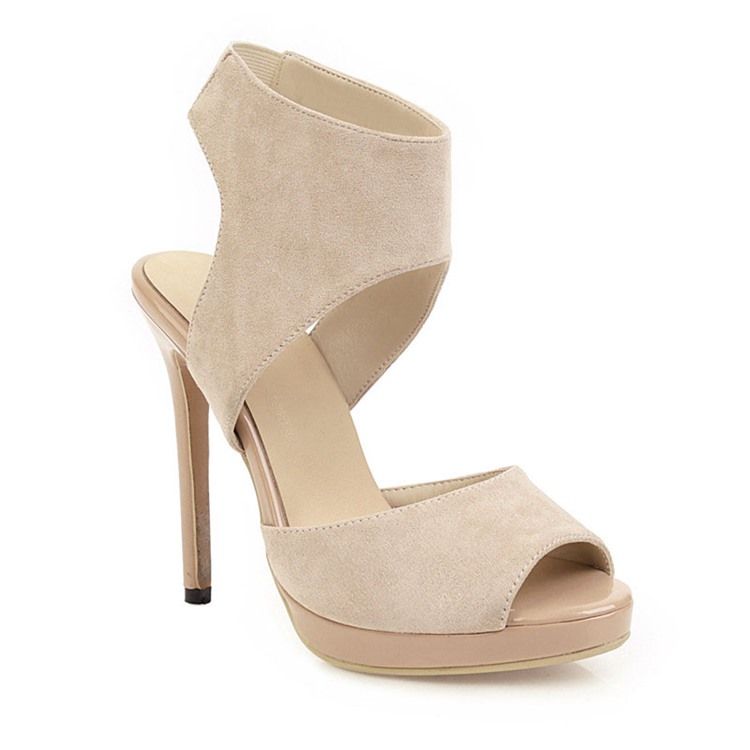Peep Toe Piikkikorko Slip-on Rento Naisten Sandaalit
