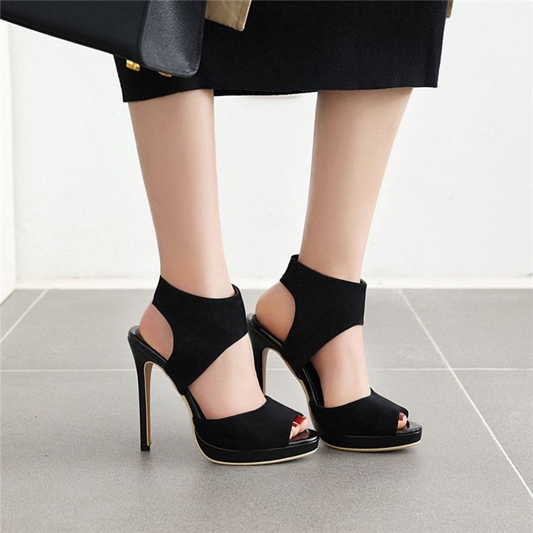 Peep Toe Piikkikorko Slip-on Rento Naisten Sandaalit