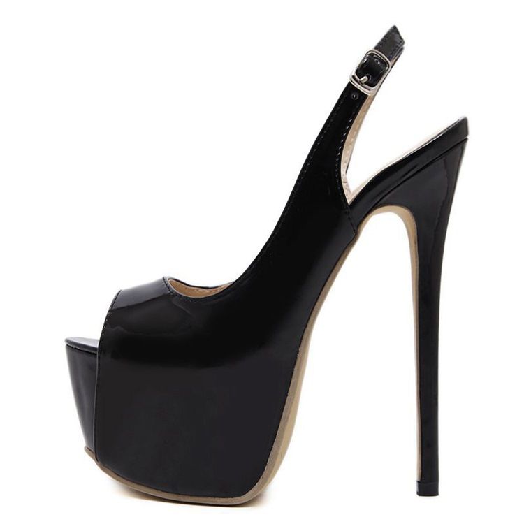 Pu Peep Toe Stiletto Heel Slingback Strap Naisten Sandaalit