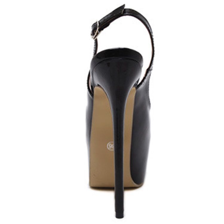 Pu Peep Toe Stiletto Heel Slingback Strap Naisten Sandaalit