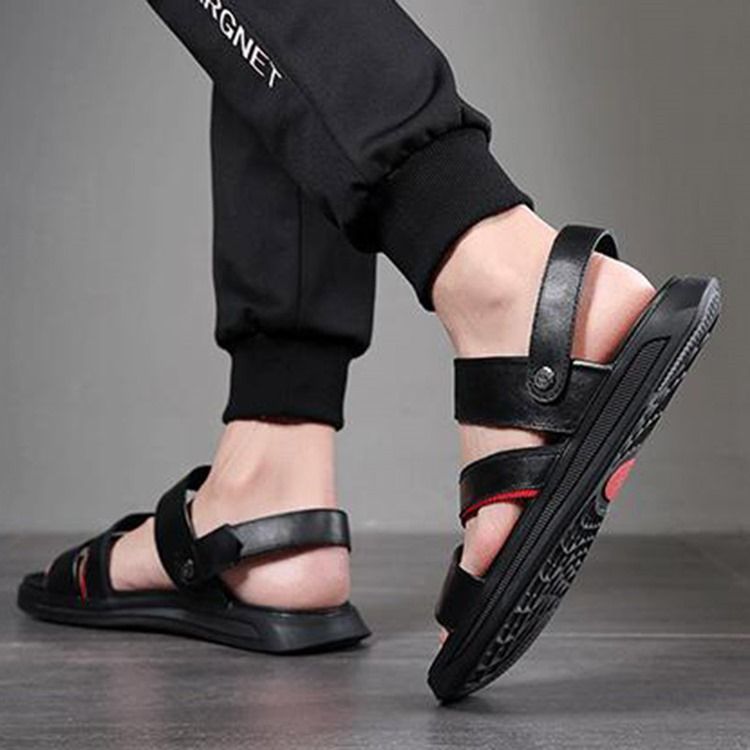 Pu Slip-on Open Toe Miesten Rento Sandaalit
