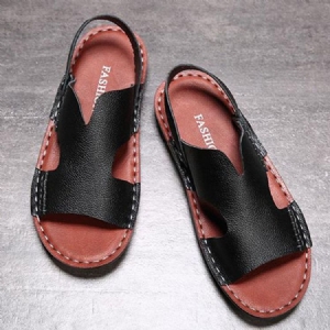 Pu Slip-on Simple Open Toe Miesten Sandaalit