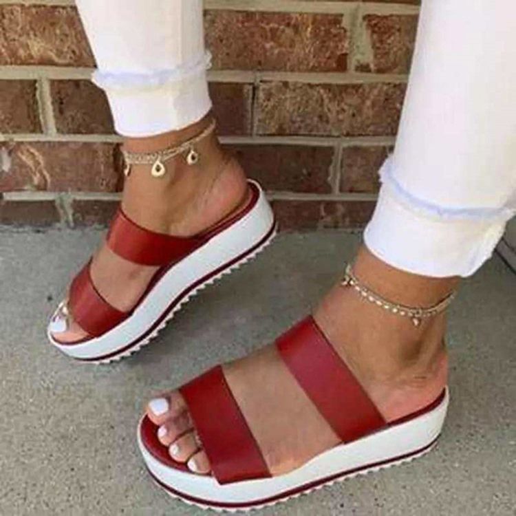 Slip-on Flip Flop Platform Color Block -tohvelit