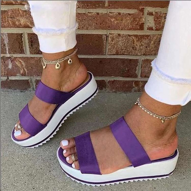 Slip-on Flip Flop Platform Color Block -tohvelit