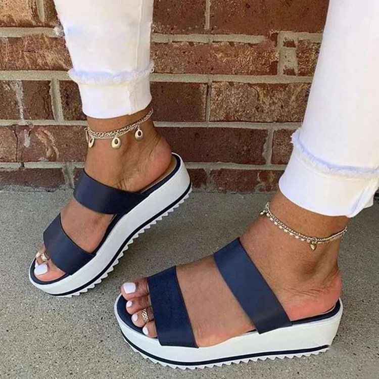 Slip-on Flip Flop Platform Color Block -tohvelit