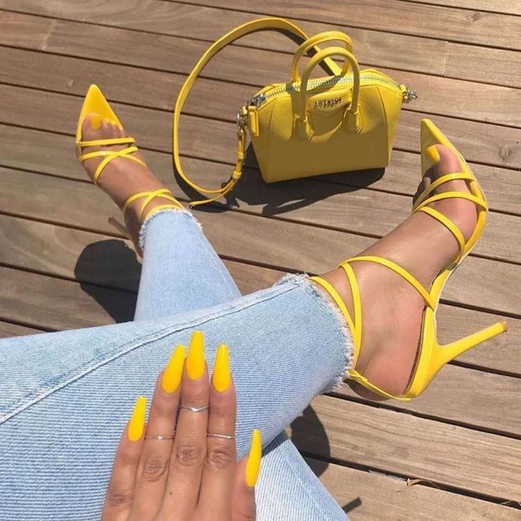 Strappy Stiletto Heel Buckle Naisten Sandaalit
