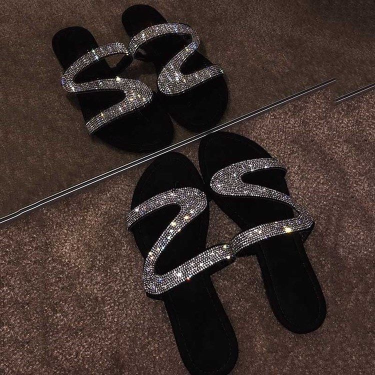 Strassi Slip-on Block Heel Naisten Sandaalit