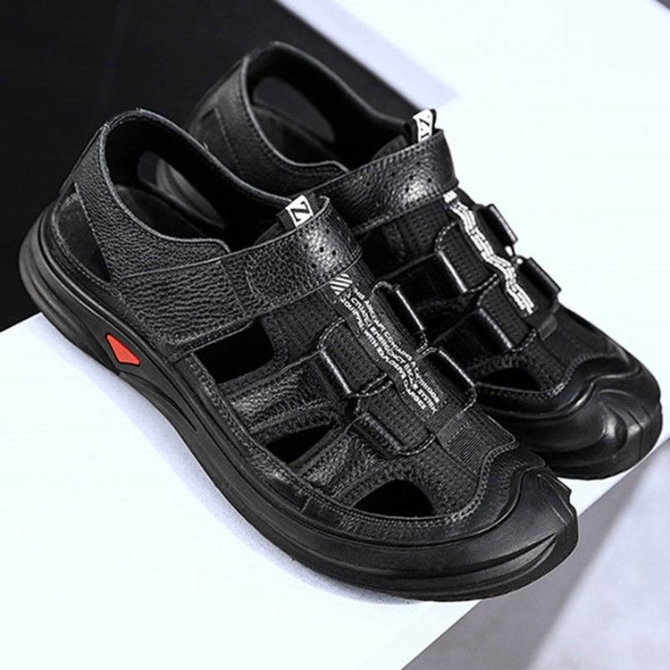Velcro Color Block Round Toe Miesten Sandaalit