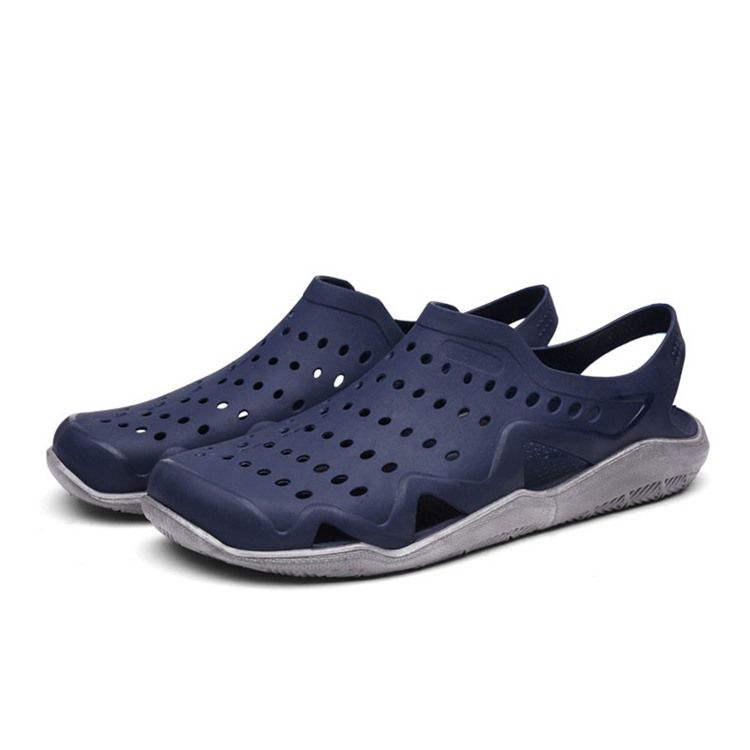 Yksinkertaiset Hollow Slip-on Color Block -sandaalit