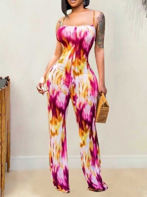 Backless Floral Office Lady Straight Naisten Haalari