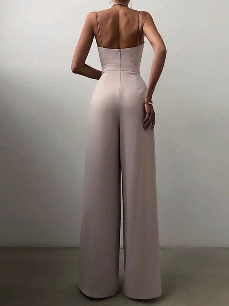 Fashion Plain Backless Wide Legs Naisten Ohut Haalari