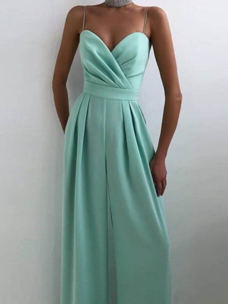 Fashion Plain Backless Wide Legs Naisten Ohut Haalari
