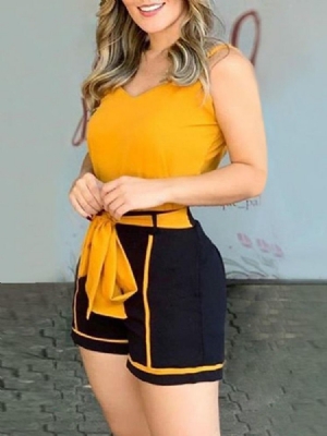 Muoti Patchwork Shorts Suora Naisten Ohut Haalari