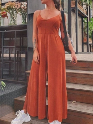 Naisten Jumpsuit Office Lady Plain Täyspitkä Ohut Leveä Jalat