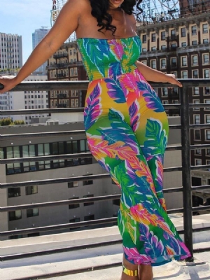 Painettu Nilkka Pituus Kukka Ohut Alushousut Naisten Jumpsuit