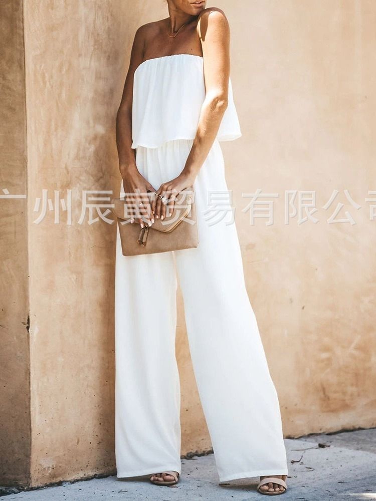 Patchwork Fashion Plain Loose High Waist Naisten Haalari