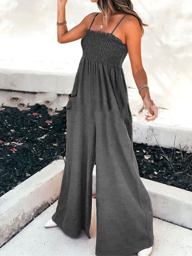 Plain Pocket Western High Waist Slim Naisten Haalari