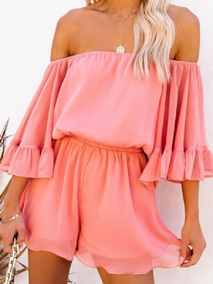 Plain Shorts Patchwork High Waist Loose Naisten Haalari