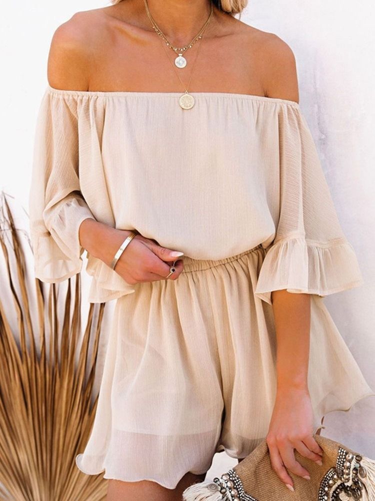 Plain Shorts Patchwork High Waist Loose Naisten Haalari