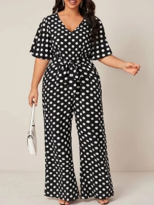 Polka Dots Western Print Naisten Ohut Suora Haalari