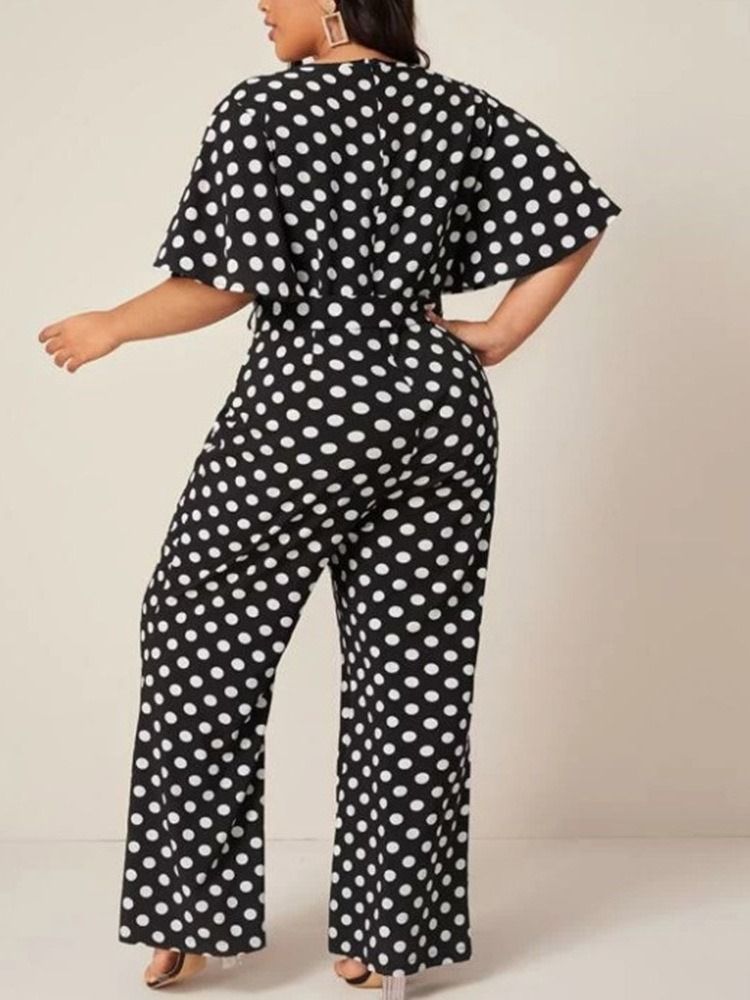 Polka Dots Western Print Naisten Ohut Suora Haalari