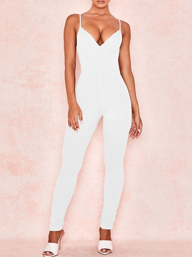 Täyspitkä Selkätön Seksikäs Laiha Naisten Jumpsuit
