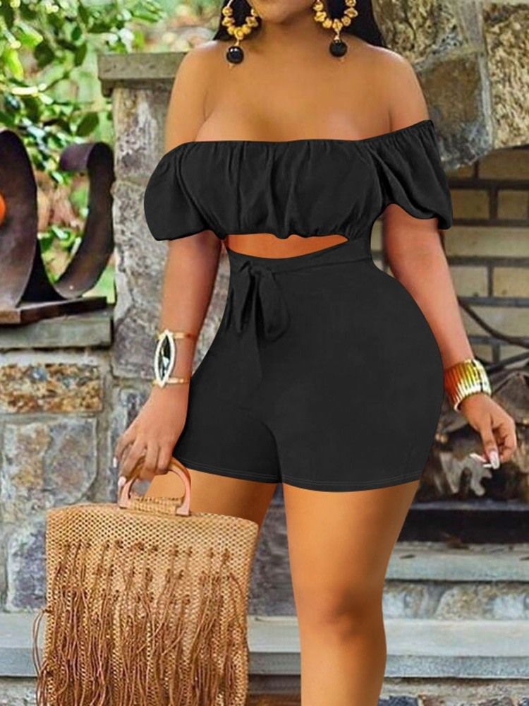 Tavalliset Shortsit Office Lady Slim Straight -nauhahousut