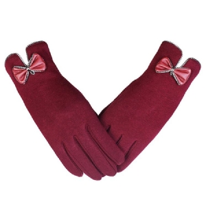 Naisten Rento Bowknot-talvikäsineet