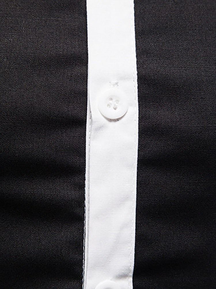 Casual Print Color Block Miesten Ohut Yksirivinen Paita