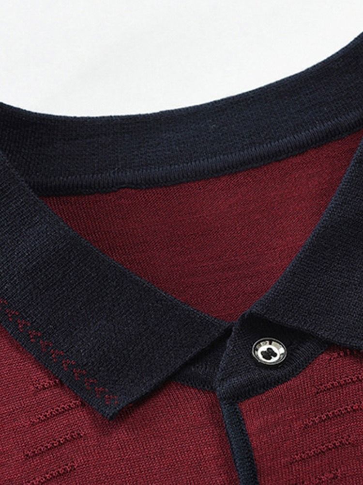 Color Block Casual Pikeepaita Miesten Paita