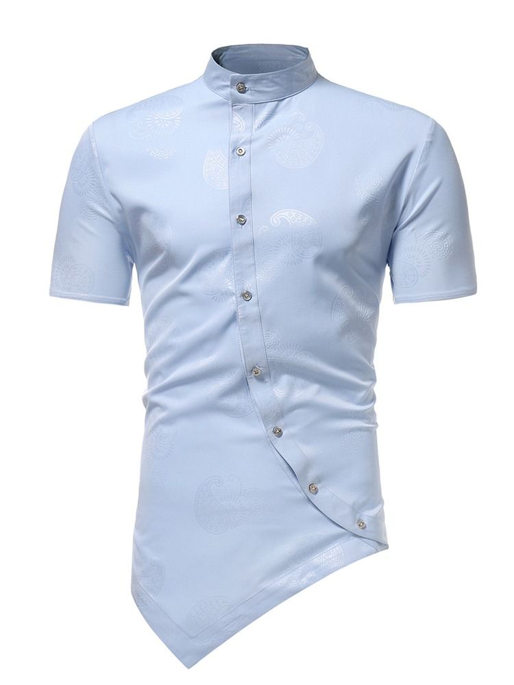 Epäsymmetriset Slim Fit Plain Miesten Lyhythihaiset Paidat