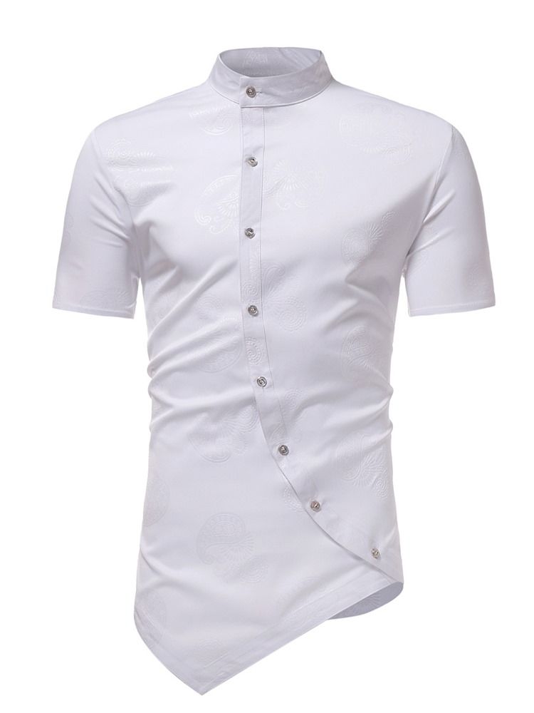 Epäsymmetriset Slim Fit Plain Miesten Lyhythihaiset Paidat