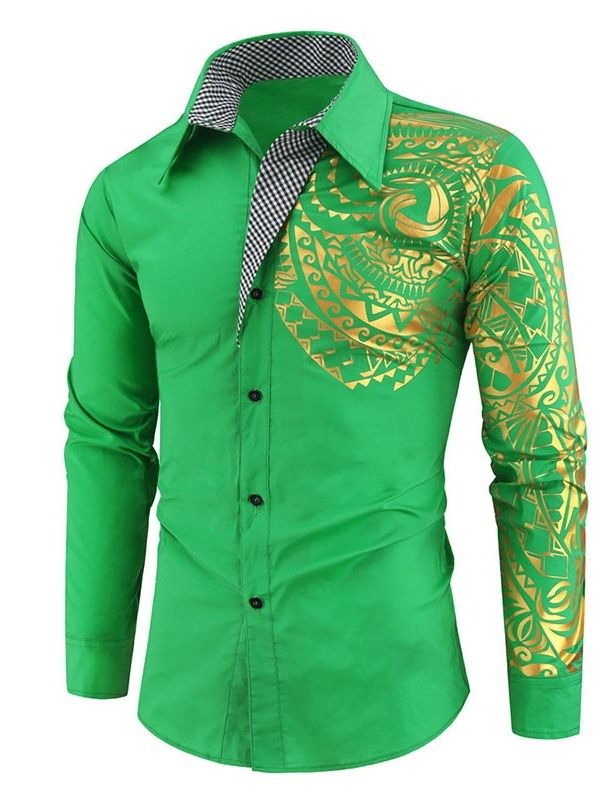 Kukka Casual Print Miesten Ohut Paita
