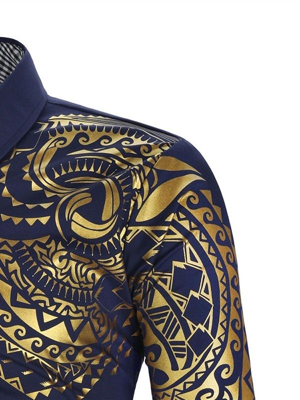 Kukka Casual Print Miesten Ohut Paita