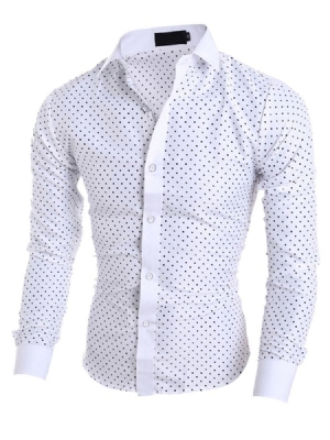 Miesten Vaatteet Polka Dots Tähtipainettu Käänne Kapea Paita