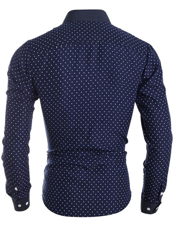 Miesten Vaatteet Polka Dots Tähtipainettu Käänne Kapea Paita