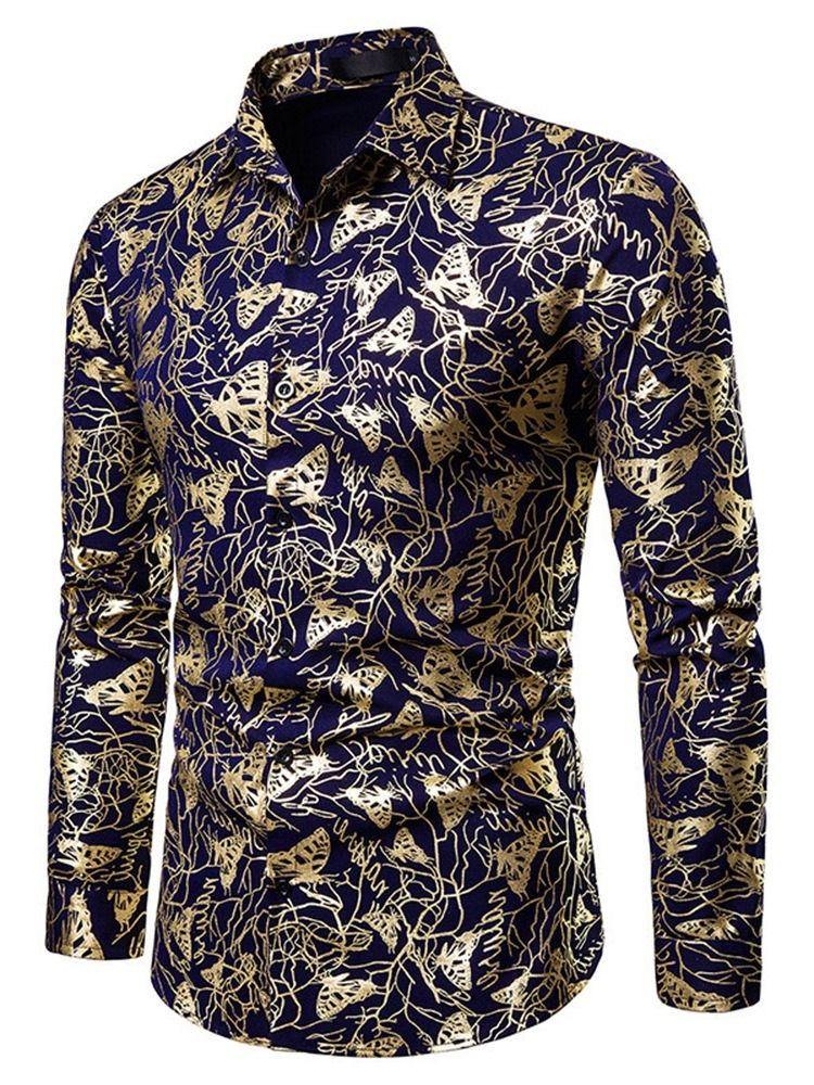 Painettu Yksirivinen Animal Lapel -paita