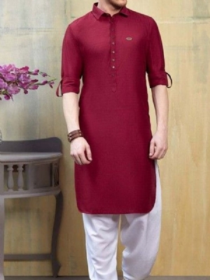 Plain Button Miesten Ohut Paita