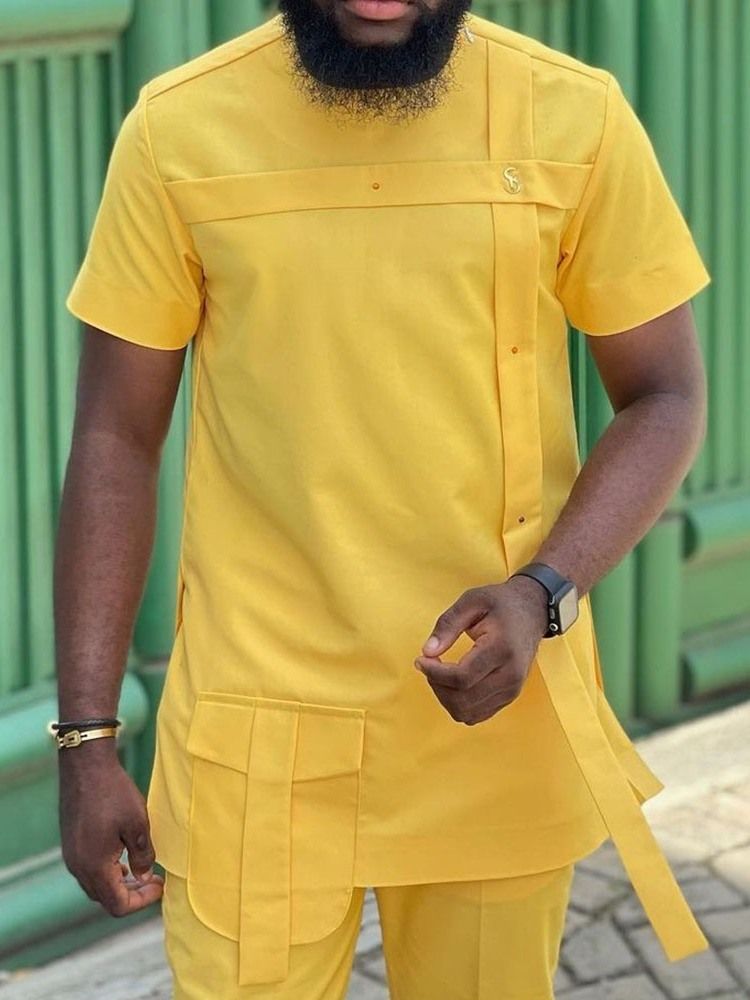 Plain Pocket Casual Miesten Ohut Paita