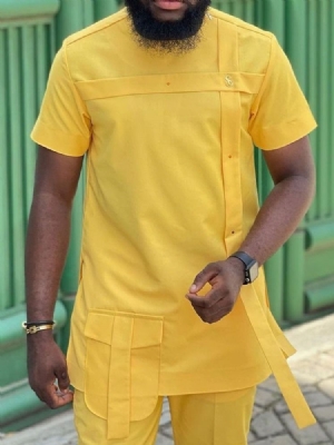 Plain Pocket Casual Miesten Ohut Paita